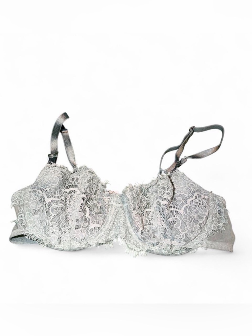 Victoria's Secret Lace Underwire Bra in Light Gray